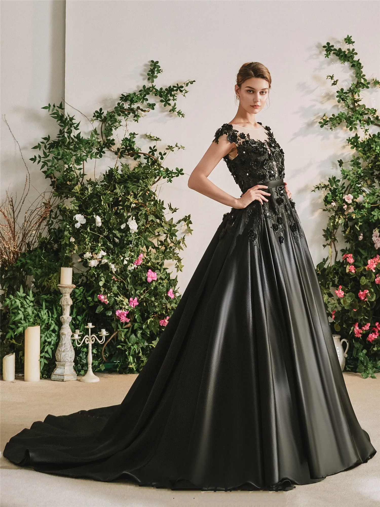 The Rare Black Rose Wedding Dress