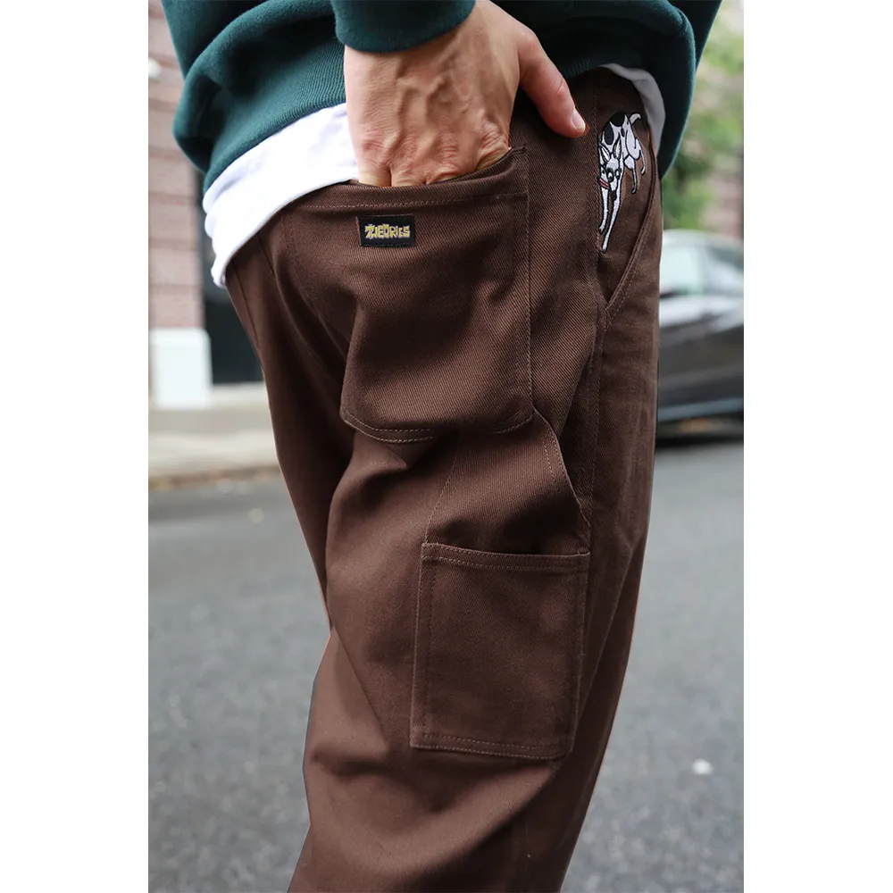 THEORIES PIANO TRAP TWILL CARPENTER PANTS DARK BROWN