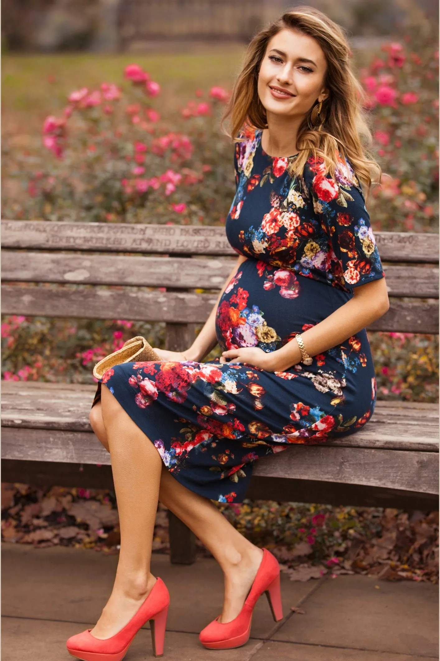 Tiffany Rose Anna Maternity Dress in Midnight Garden