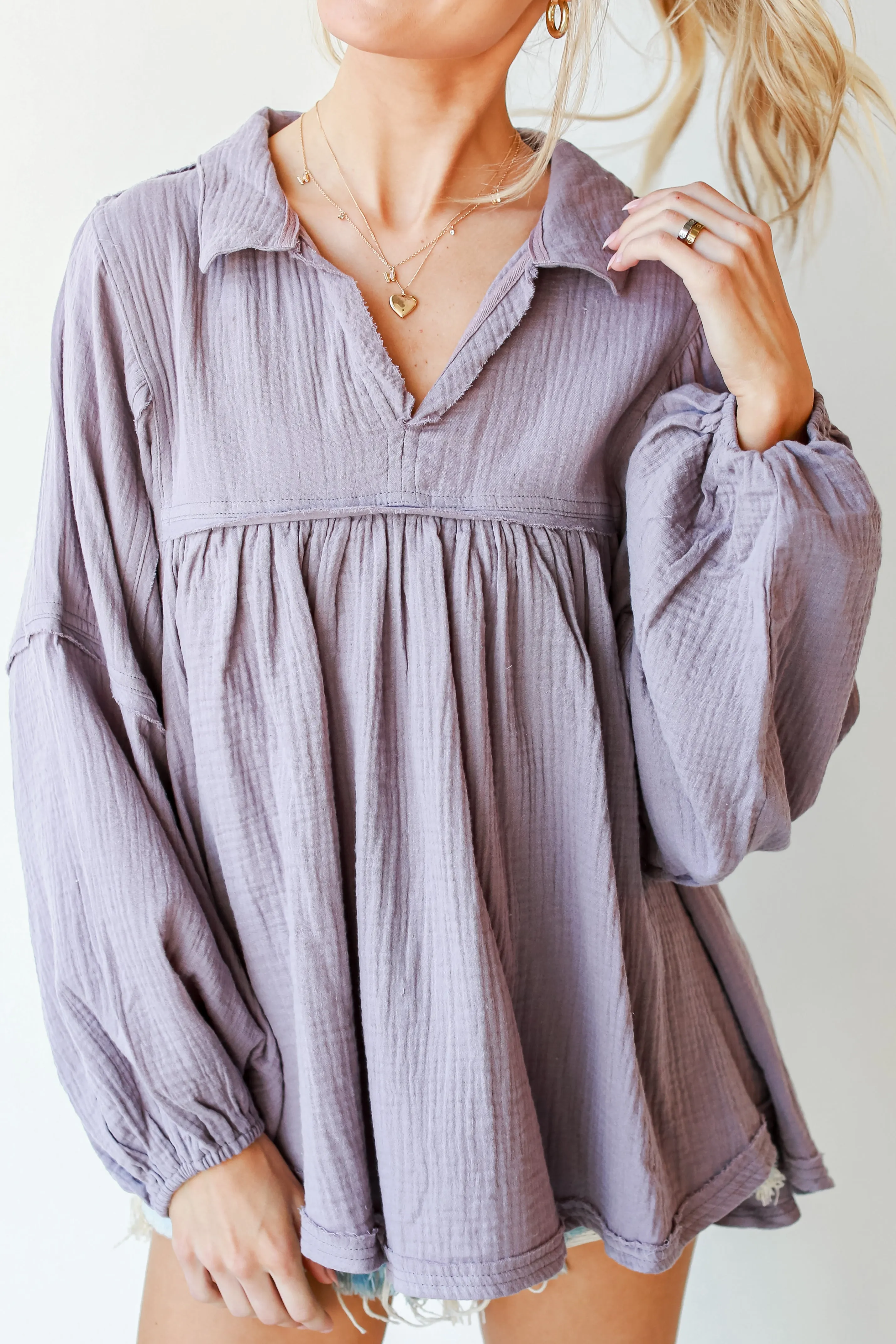 Total Bliss Linen Babydoll Blouse