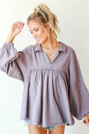 Total Bliss Linen Babydoll Blouse