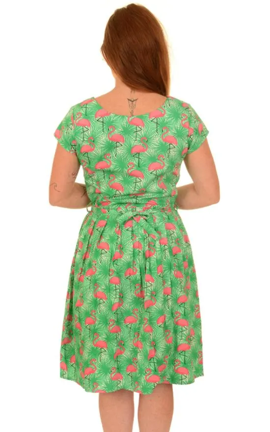 Tropical Burst Pink Flamingo Dress