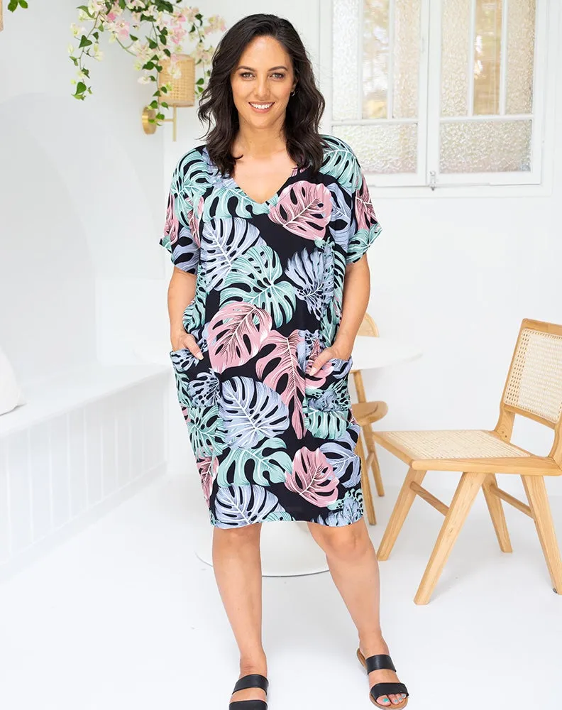 Tropical Print Pocket Dress