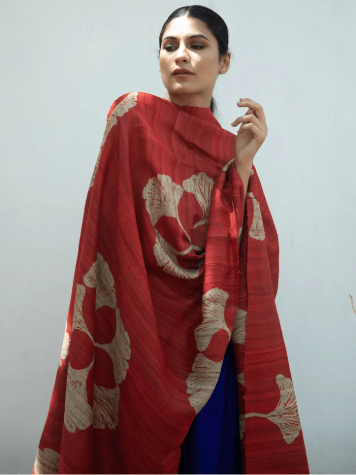 Tussar Silk Scarf Ava Red