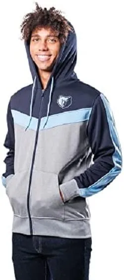 Ultra Game NBA Official Men’s Contrast Back Cut Full Zip Hoodie Sweatshirt - Unisex, Memphis Grizzlies, Team Color|Memphis Grizzlies