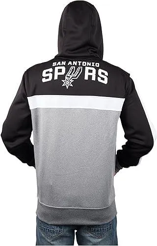 Ultra Game NBA Official Men’s Contrast Back Cut Full Zip Hoodie Sweatshirt - Unisex, San Antonio Spurs, Team Color|San Antonio Spurs