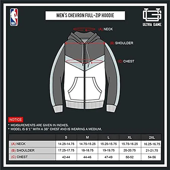 Ultra Game NBA Official Men’s Contrast Back Cut Full Zip Hoodie Sweatshirt - Unisex, Utah Jazz, Team Color|Utah Jazz