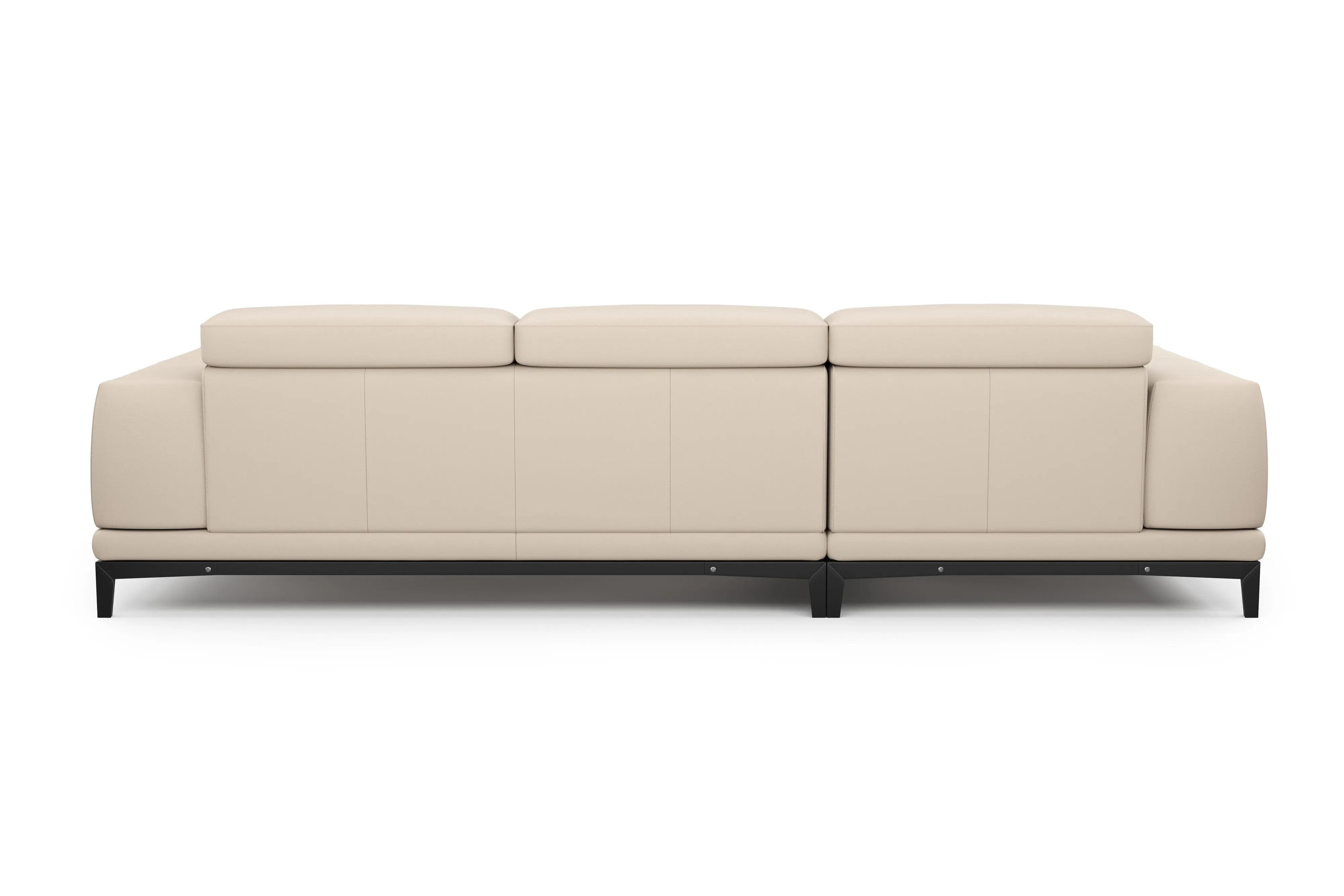 Valencia Valletta Top Grain Leather Three Seats with Left Chaise Sofa, Beige