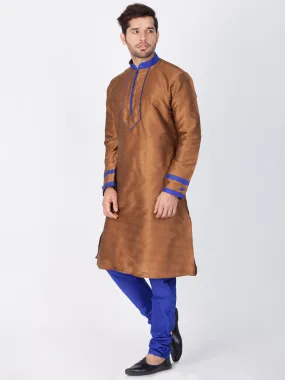 VASTRAMAY Brown Silk Blend Kurta Set