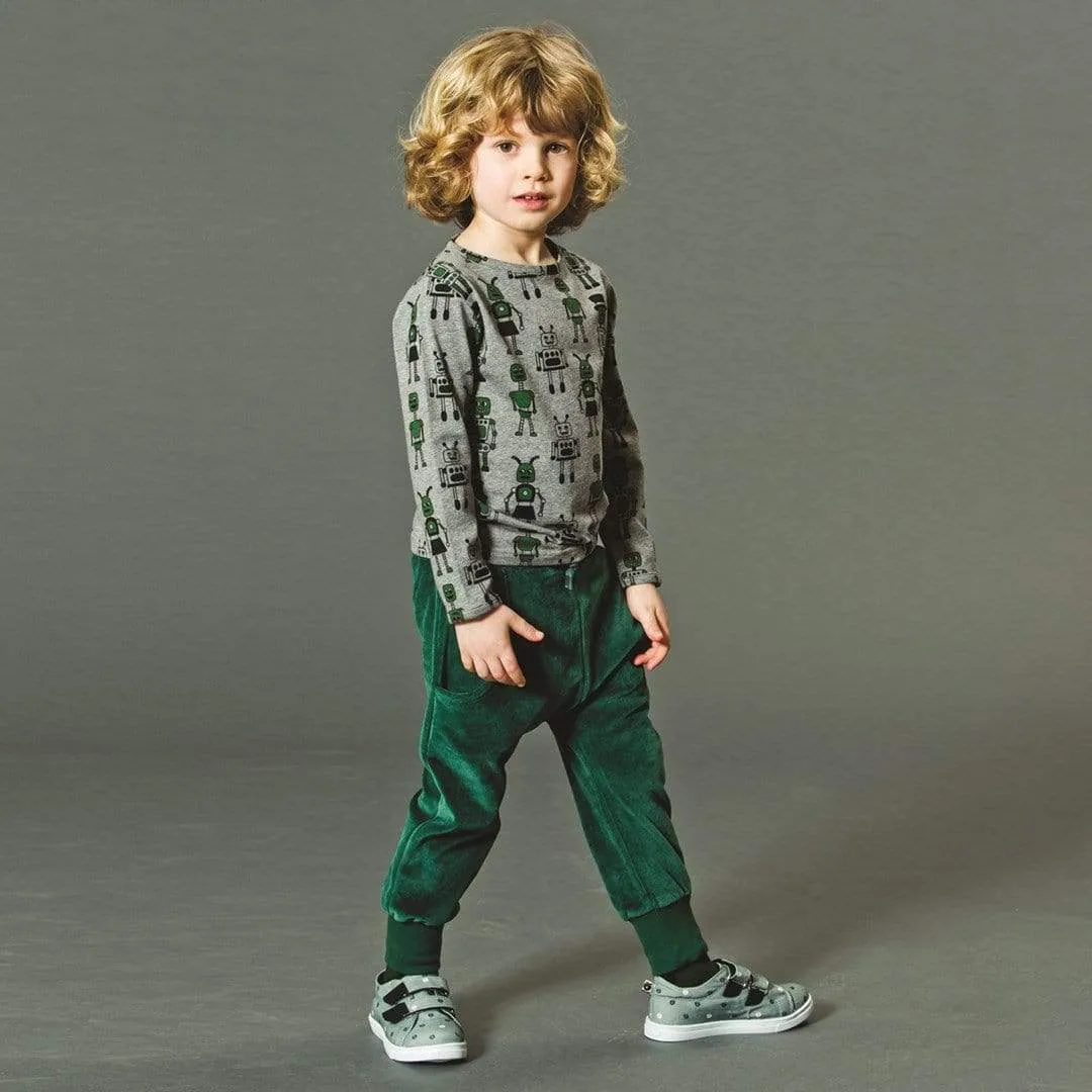 Velour Baggy Pant: Hunter Green