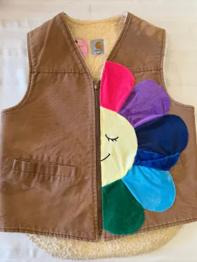 VEST 1-Pink/Blue Flower Carhartt Faux Sherpa Vest