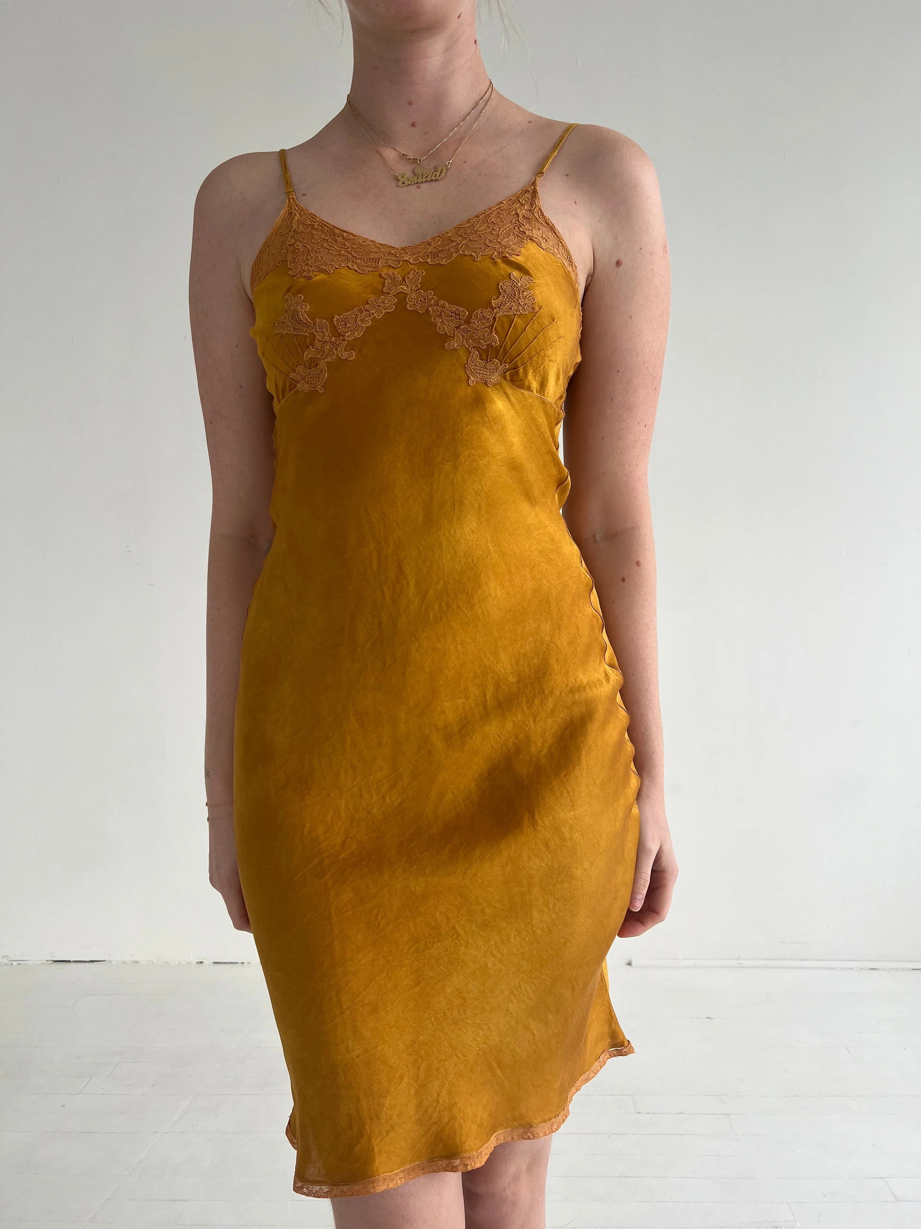 Vintage 1930s Gold Slip Dress