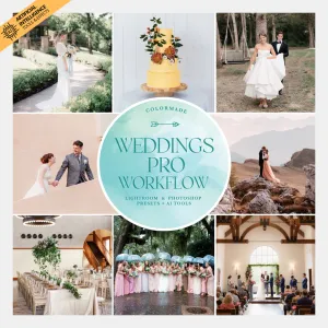 Weddings Pro Workflow Lightroom Presets for Mobile & Desktop