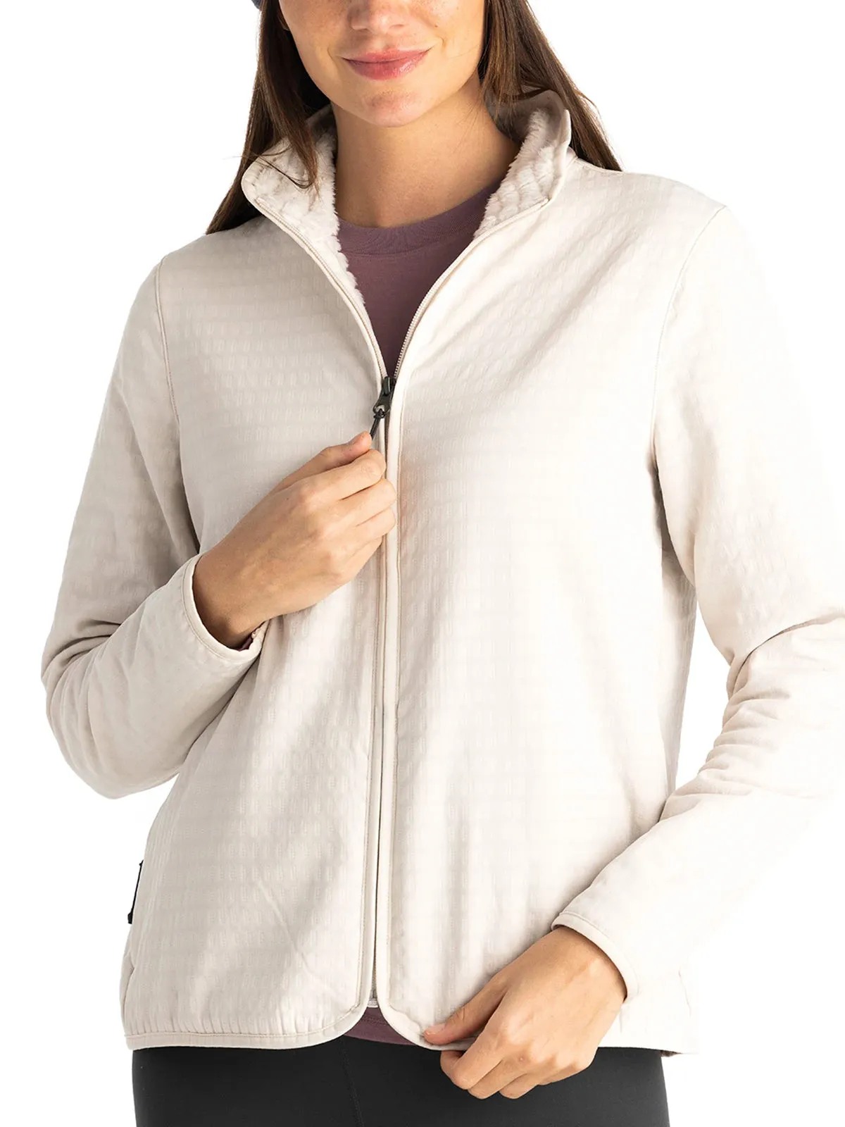 Women's Gridback Fleece Jacket - Stone