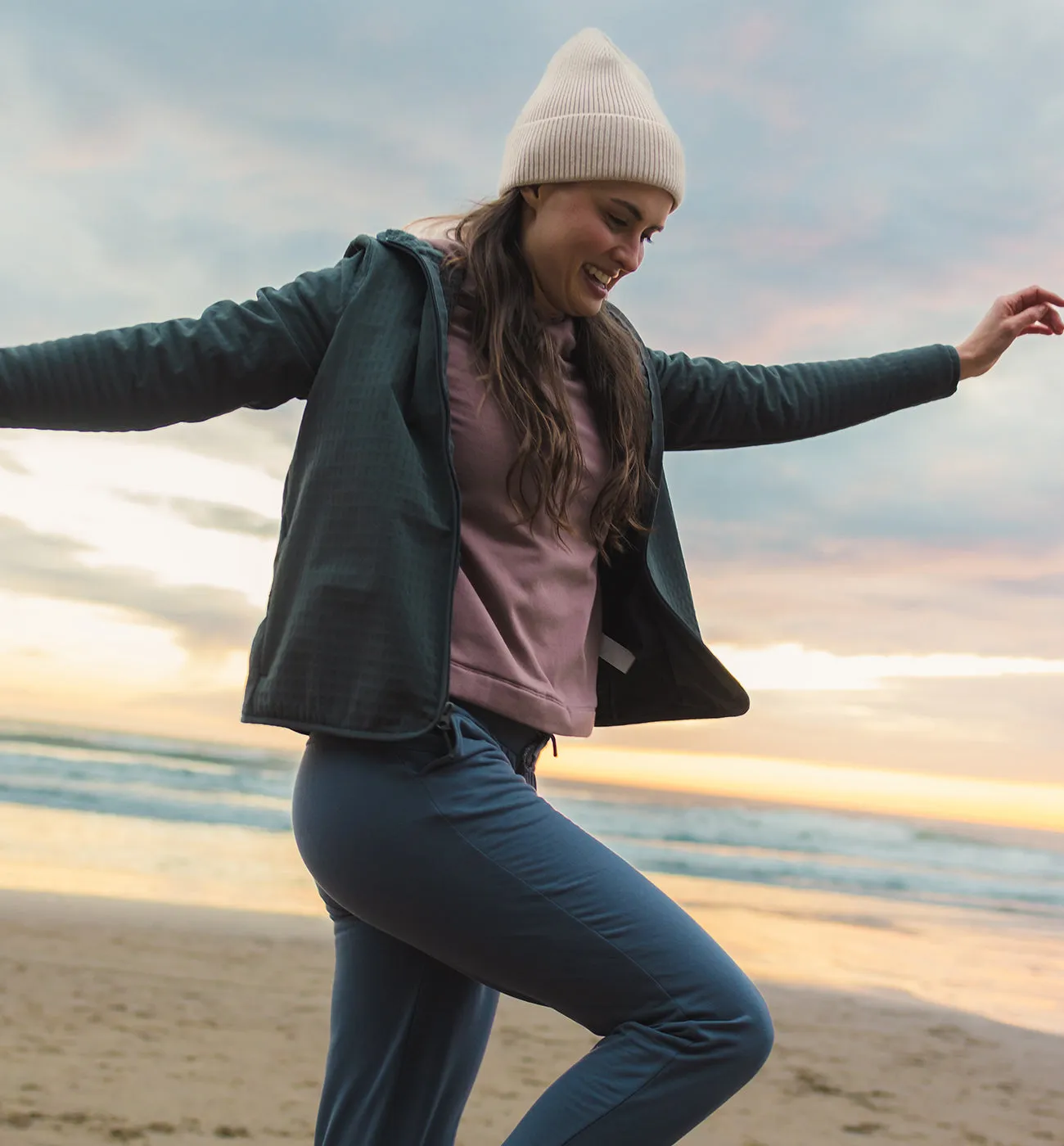 Women's Gridback Fleece Jacket - Stormy Sea