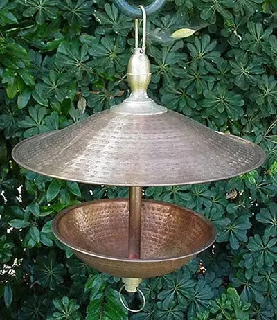 Zen Copper and Brass Open Easy Fill Birdfeeder, Large